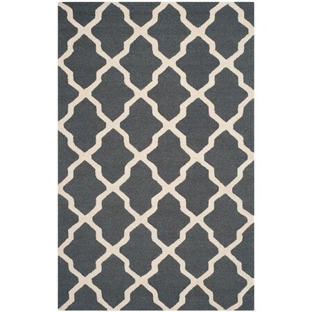 Safavieh Cambridge Hand Tufted Large Rectangle Rug- Dark Grey - Ivory- 9 x 12 ft. CAM121X-9